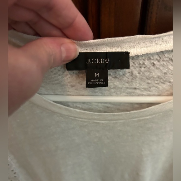 NWOT J. Crew White Eyelet Short Sleeve Top, Size Medium - Picture 3 of 12